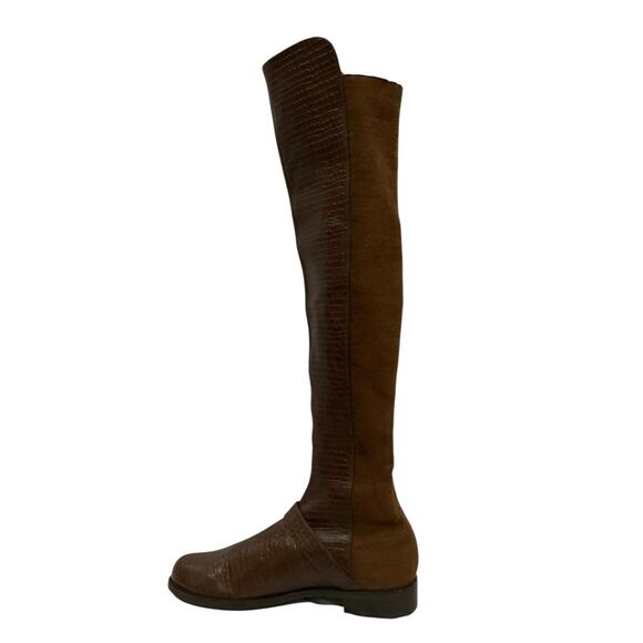 Stuart Weitzman Siella 5050 Over-the-Knee Brown Suede Leather Boots Size 8 N - Picture 9 of 16
